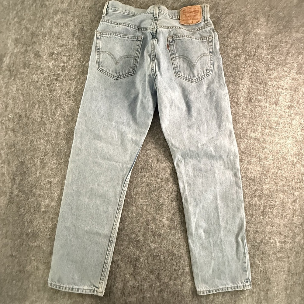Levis 505 Mens 32x32 Regular Fit Straight Leg Light Wash Blue Denim Jeans Y2K 07 - Picture 2 of 8